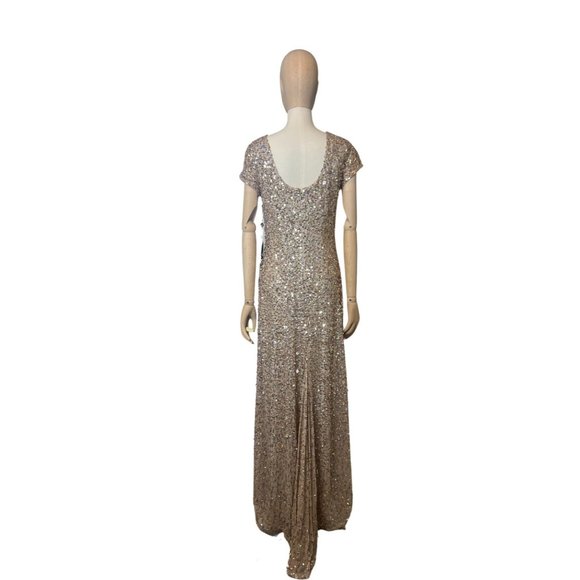 NWT! Adrianna Papell Scoop Back Sequin Gown, Size 8 Petite - Picture 4 of 8